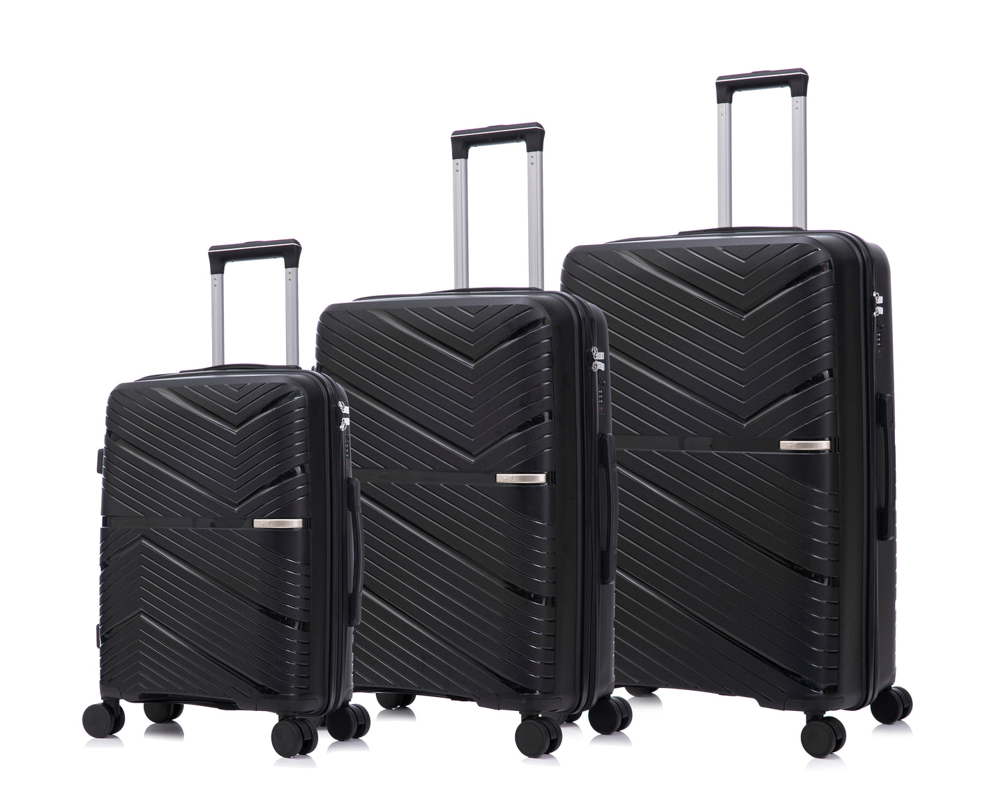 3-Piece Luggage Set Nordtider- Black (20" + 24" + 28")